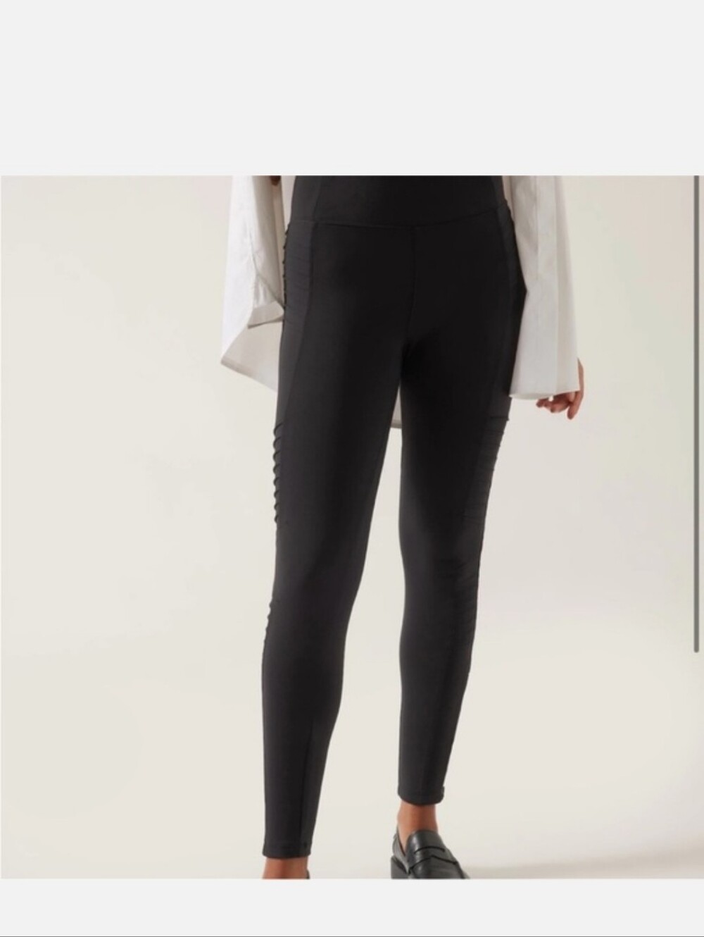Athleta Delancey Moto Tight Leggings Small Black.